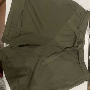 High Waisted Army Green Shorts